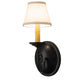 Meyda Lighting Jenna 5" Flat Black Wall Sconce With Beige Natural Linen Shade