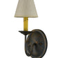 Meyda Lighting Jenna 5" French Bronze Wall Sconce With Aged Celadon Parchment Shade