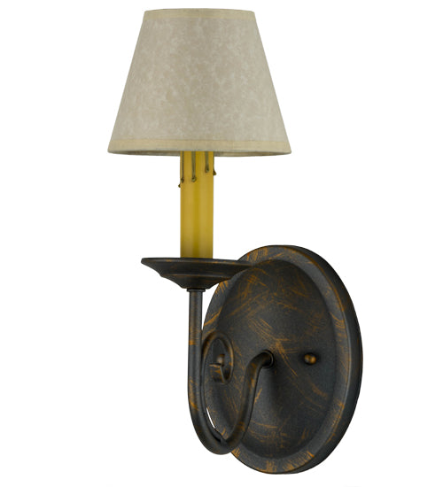 Meyda Lighting Jenna 5" French Bronze Wall Sconce With Aged Celadon Parchment Shade