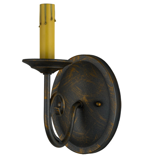 Meyda Lighting Jenna 5" French Bronze Wall Sconce With Aged Celadon Parchment Shade