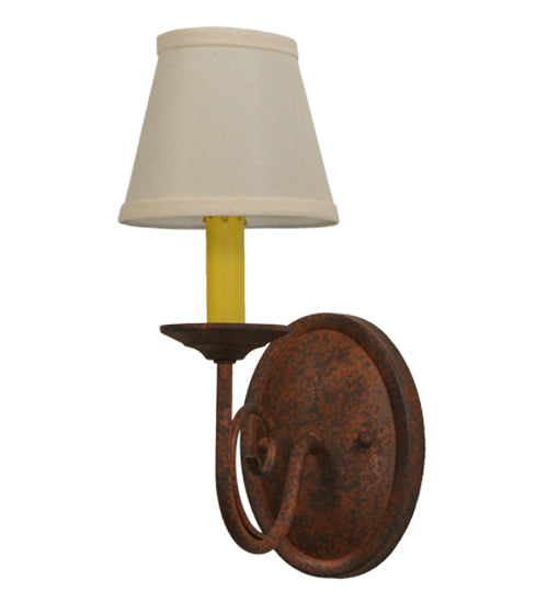 Meyda Lighting Jenna 5" Rusty Nail Wall Sconce With Beige Natural Textrene Shade