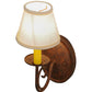 Meyda Lighting Jenna 5" Rusty Nail Wall Sconce With Beige Natural Textrene Shade