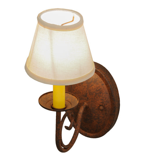 Meyda Lighting Jenna 5" Rusty Nail Wall Sconce With Beige Natural Textrene Shade