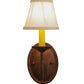 Meyda Lighting Jenna 5" Rusty Nail Wall Sconce With Beige Natural Textrene Shade