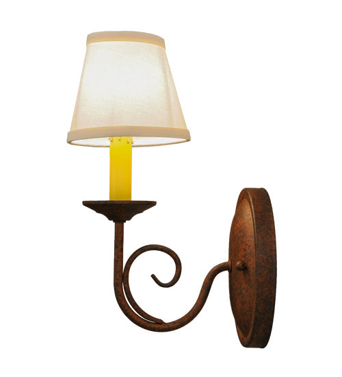 Meyda Lighting Jenna 5" Rusty Nail Wall Sconce With Beige Natural Textrene Shade