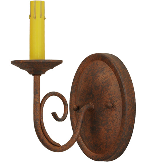 Meyda Lighting Jenna 5" Rusty Nail Wall Sconce With Beige Natural Textrene Shade