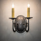 Meyda Lighting Jenna 9" 2-Light Smoke Wall Sconce With Ivory Faux Candlelight