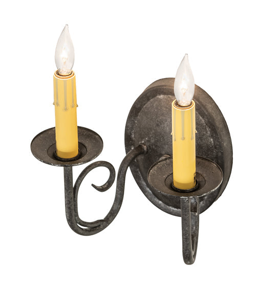 Meyda Lighting Jenna 9" 2-Light Smoke Wall Sconce With Ivory Faux Candlelight