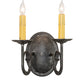 Meyda Lighting Jenna 9" 2-Light Smoke Wall Sconce With Ivory Faux Candlelight
