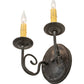 Meyda Lighting Jenna 9" 2-Light Smoke Wall Sconce With Ivory Faux Candlelight