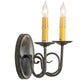 Meyda Lighting Jenna 9" 2-Light Smoke Wall Sconce With Ivory Faux Candlelight