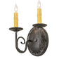 Meyda Lighting Jenna 9" 2-Light Smoke Wall Sconce With Ivory Faux Candlelight