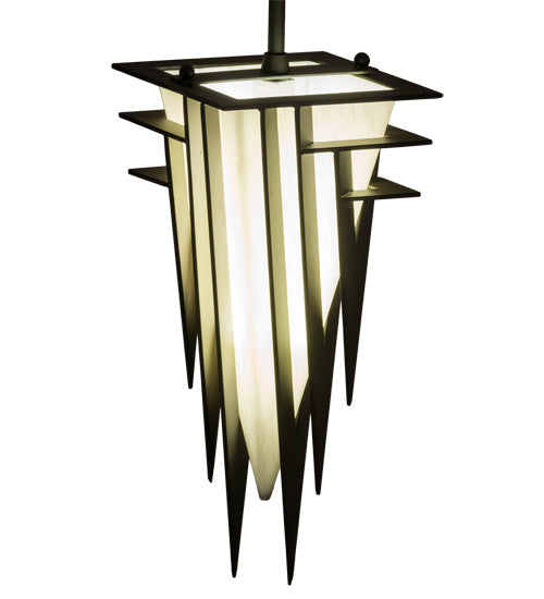 Meyda Lighting Jerabeck 8" LED Oil Rubbed Bronze Pendant Light With Whitestone Idalight Shade Glass