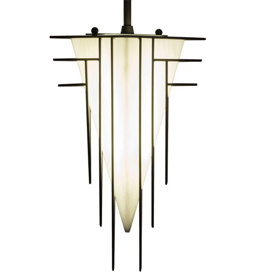 Meyda Lighting Jerabeck 8" LED Oil Rubbed Bronze Pendant Light With Whitestone Idalight Shade Glass