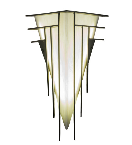 Meyda Lighting Jerabeck 8" Oil Rubbed Bronze Wall Sconce With Whitestone Idalight Shade Glass