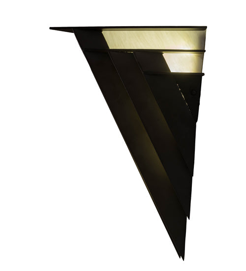 Meyda Lighting Jerabeck 8" Oil Rubbed Bronze Wall Sconce With Whitestone Idalight Shade Glass