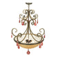 Meyda Lighting Jeri 28" 4-Light Pewter Inverted Pendant Light With Sunset Idalight Shade