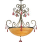 Meyda Lighting Jeri 28" 4-Light Pewter Inverted Pendant Light With Sunset Idalight Shade