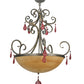 Meyda Lighting Jeri 28" 4-Light Pewter Inverted Pendant Light With Sunset Idalight Shade