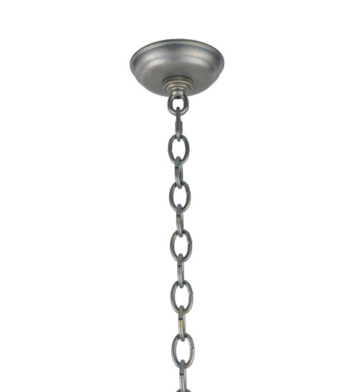 Meyda Lighting Jeri 28" 4-Light Pewter Inverted Pendant Light With Sunset Idalight Shade
