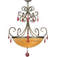 Meyda Lighting Jeri 28" 4-Light Pewter Inverted Pendant Light With Sunset Idalight Shade