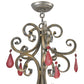 Meyda Lighting Jeri 28" 4-Light Pewter Inverted Pendant Light With Sunset Idalight Shade