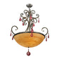 Meyda Lighting Jeri 28" 4-Light Pewter Inverted Pendant Light With Sunset Idalight Shade
