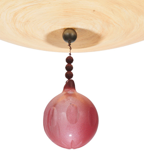 Meyda Lighting Jeri 28" 4-Light Pewter Inverted Pendant Light With Sunset Idalight Shade