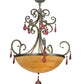 Meyda Lighting Jeri 28" 4-Light Pewter Inverted Pendant Light With Sunset Idalight Shade