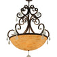 Meyda Lighting Jeri 37" 5-Light Cajun Spice Pendant Light With Beige Tawnyrock Idalight Shade Glass
