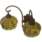 Meyda Lighting Jeweled Basket 19" 2-Light Mahogany Bronze Wall Sconce With Amber & Green Shade Glass