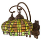 Meyda Lighting Jeweled Basket 19" 2-Light Mahogany Bronze Wall Sconce With Amber & Green Shade Glass