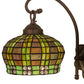 Meyda Lighting Jeweled Basket 19" 2-Light Mahogany Bronze Wall Sconce With Amber & Green Shade Glass
