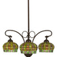 Meyda Lighting Jeweled Basket 26" 3-Light Mahogany Bronze Chandelier With Multi-Colored Shade Glass