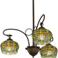 Meyda Lighting Jeweled Basket 26" 3-Light Mahogany Bronze Chandelier With Multi-Colored Shade Glass