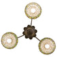 Meyda Lighting Jeweled Basket 26" 3-Light Mahogany Bronze Chandelier With Multi-Colored Shade Glass