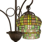 Meyda Lighting Jeweled Basket 26" 3-Light Mahogany Bronze Chandelier With Multi-Colored Shade Glass