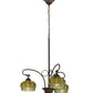 Meyda Lighting Jeweled Basket 26" 3-Light Mahogany Bronze Chandelier With Multi-Colored Shade Glass