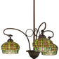 Meyda Lighting Jeweled Basket 26" 3-Light Mahogany Bronze Chandelier With Multi-Colored Shade Glass