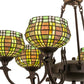 Meyda Lighting Jeweled Basket 32" 6-Light Mahogany Bronze Chandelier With Multi-Colored Shade Glass