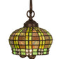 Meyda Lighting Jeweled Basket 7" Mahogany Bronze Wall Sconce With Multi-Colored Shade Glass