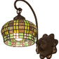 Meyda Lighting Jeweled Basket 7" Mahogany Bronze Wall Sconce With Multi-Colored Shade Glass