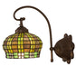 Meyda Lighting Jeweled Basket 7" Mahogany Bronze Wall Sconce With Multi-Colored Shade Glass