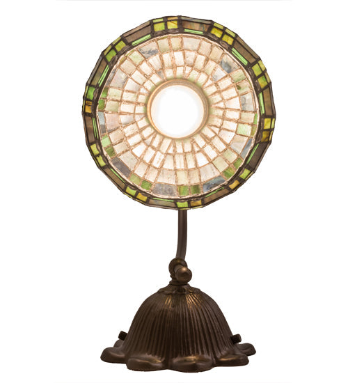 Meyda Lighting Jeweled Basket 7" Mahogany Bronze Wall Sconce With Multi-Colored Shade Glass
