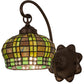Meyda Lighting Jeweled Basket 7" Mahogany Bronze Wall Sconce With Multi-Colored Shade Glass