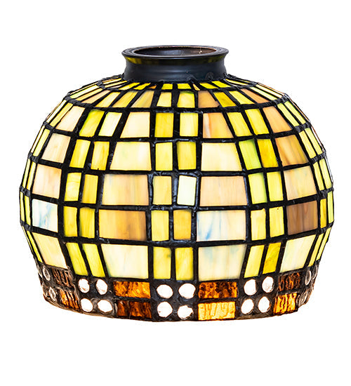 Meyda Lighting Jeweled Basket 7" Multi-Colored Stained Shade Glass