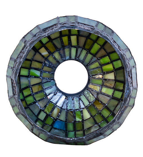 Meyda Lighting Jeweled Basket 7" Multi-Colored Stained Shade Glass