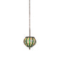 Meyda Lighting Jeweled Beehive 13" Mahogany Bronze Pendant Light With Green & Blue Art Shade Glass