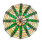 Meyda Lighting Jeweled Beehive 13" Mahogany Bronze Pendant Light With Green & Blue Art Shade Glass