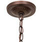 Meyda Lighting Jeweled Beehive 13" Mahogany Bronze Pendant Light With Green & Blue Art Shade Glass